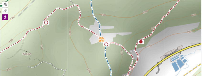 MTB routes and hiking and cycling paths nearby your actual position